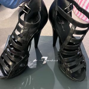 7 for all mankind size 6M Rhett Black Vacchetta blakc heels
